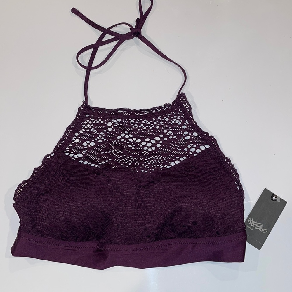 Purple Lace Bathing Suit Top Size Large